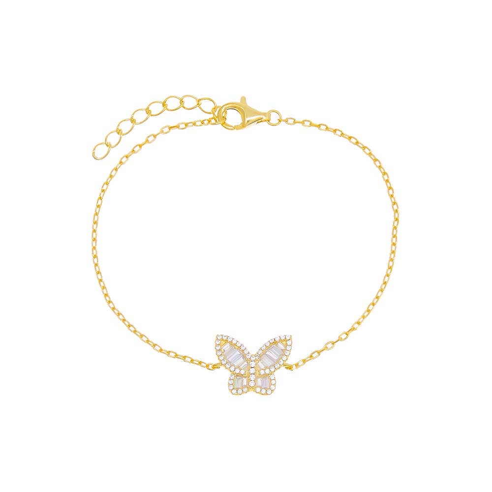 Pavé X Baguette Butterfly Bracelet