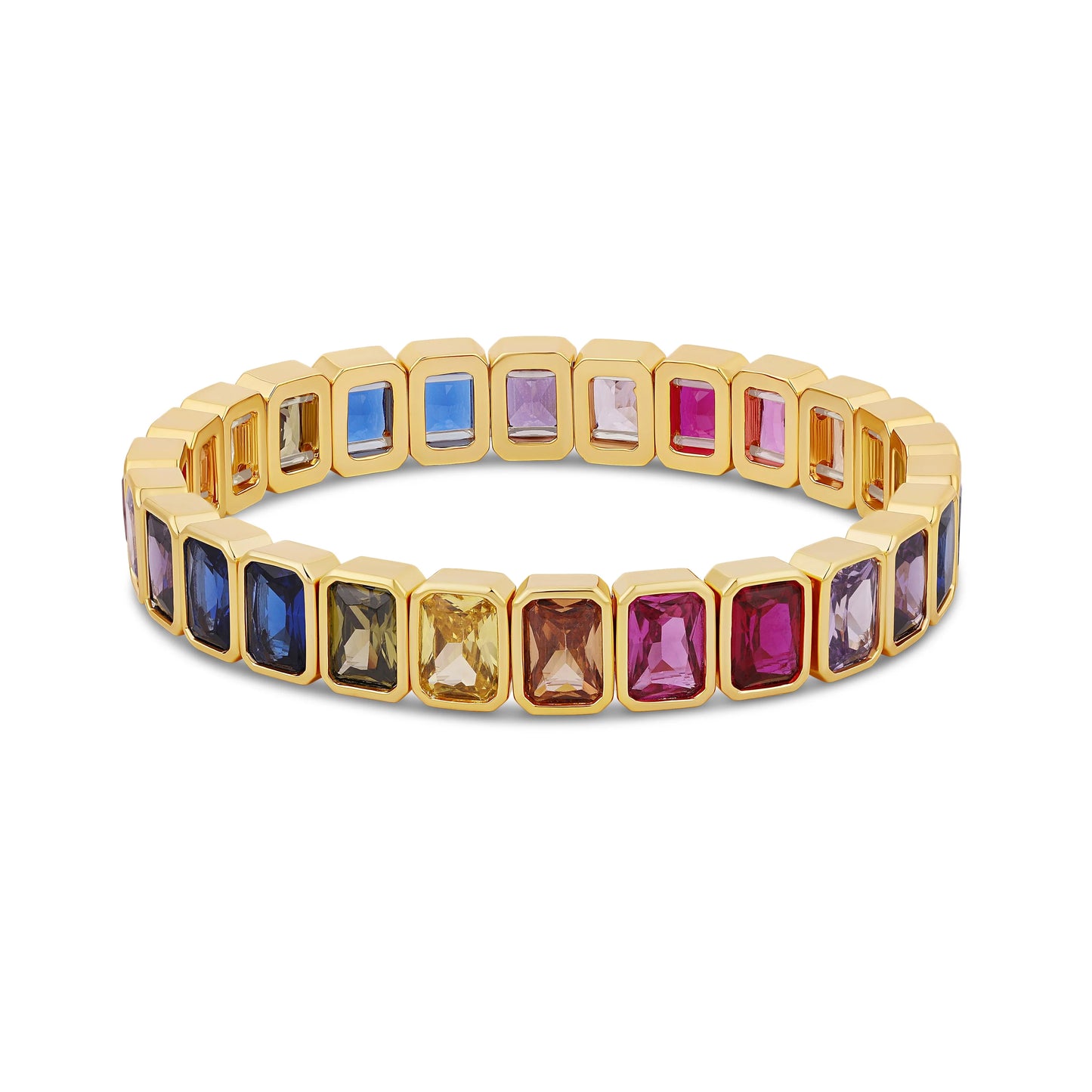 Rainbow Emerald Stretchy Bracelet