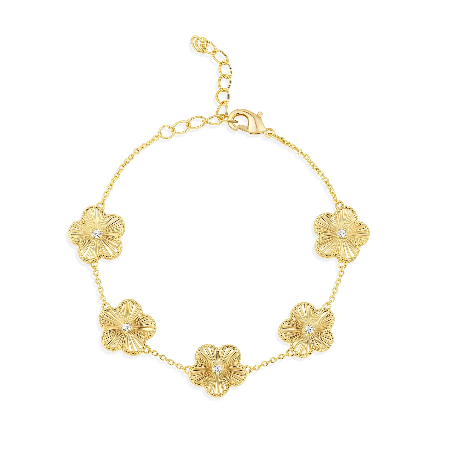 Multi Fluted Flower Bracelet