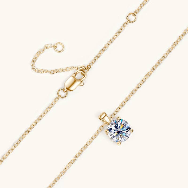Paris Solitare Moissanite Pendant Necklace