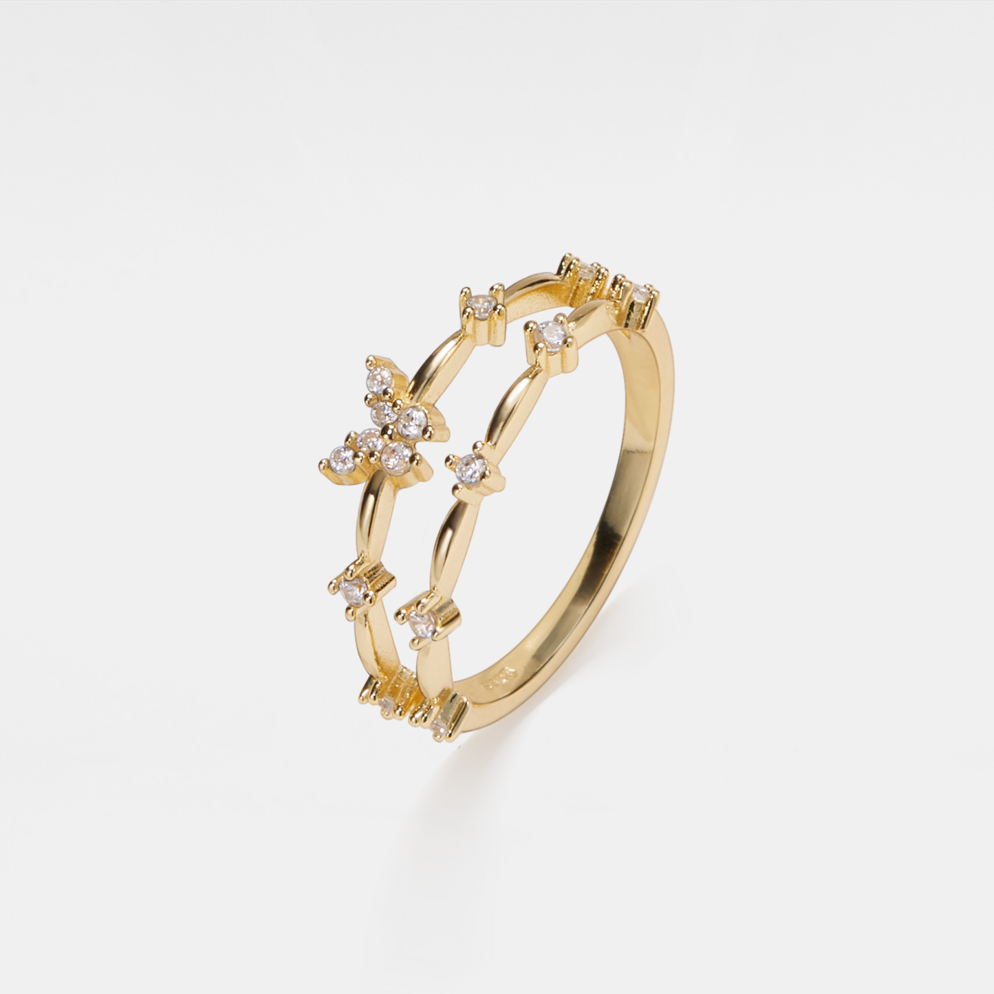 Butterfly Bliss Double Band Ring