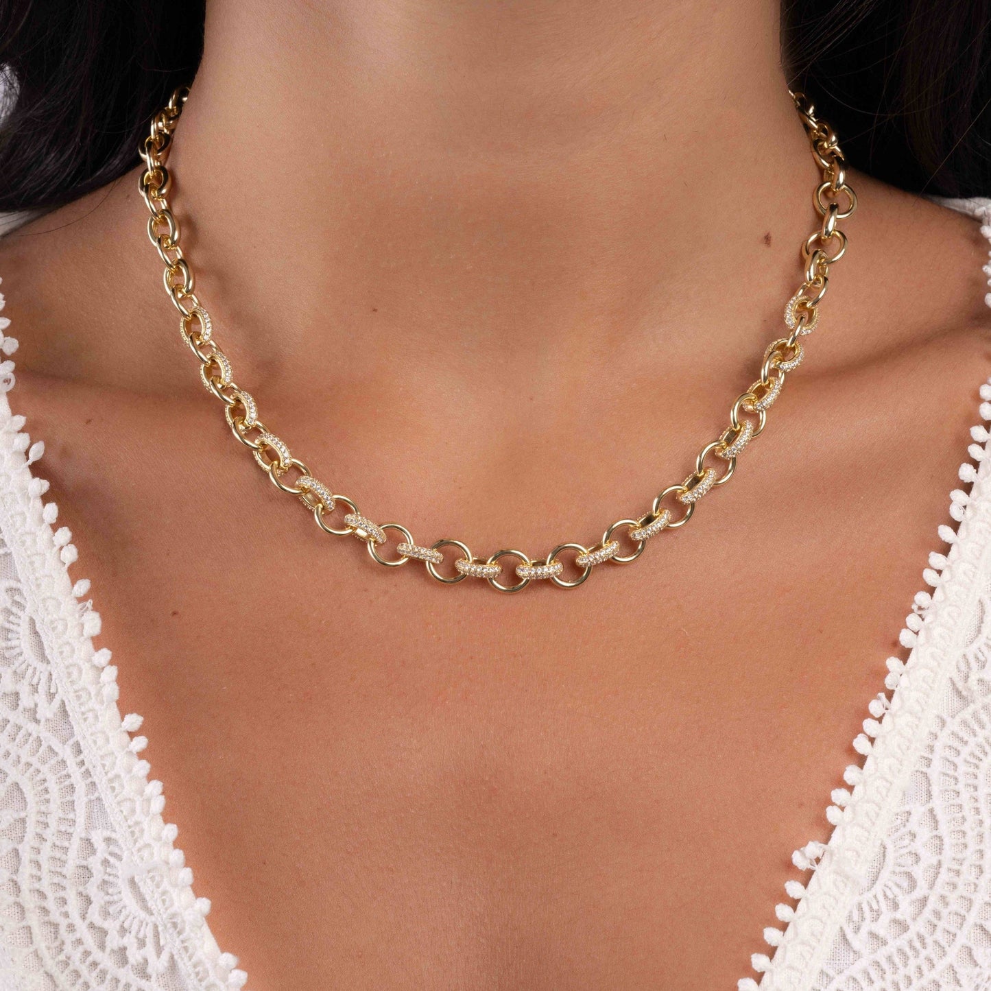 Statement Pave Loop Necklace