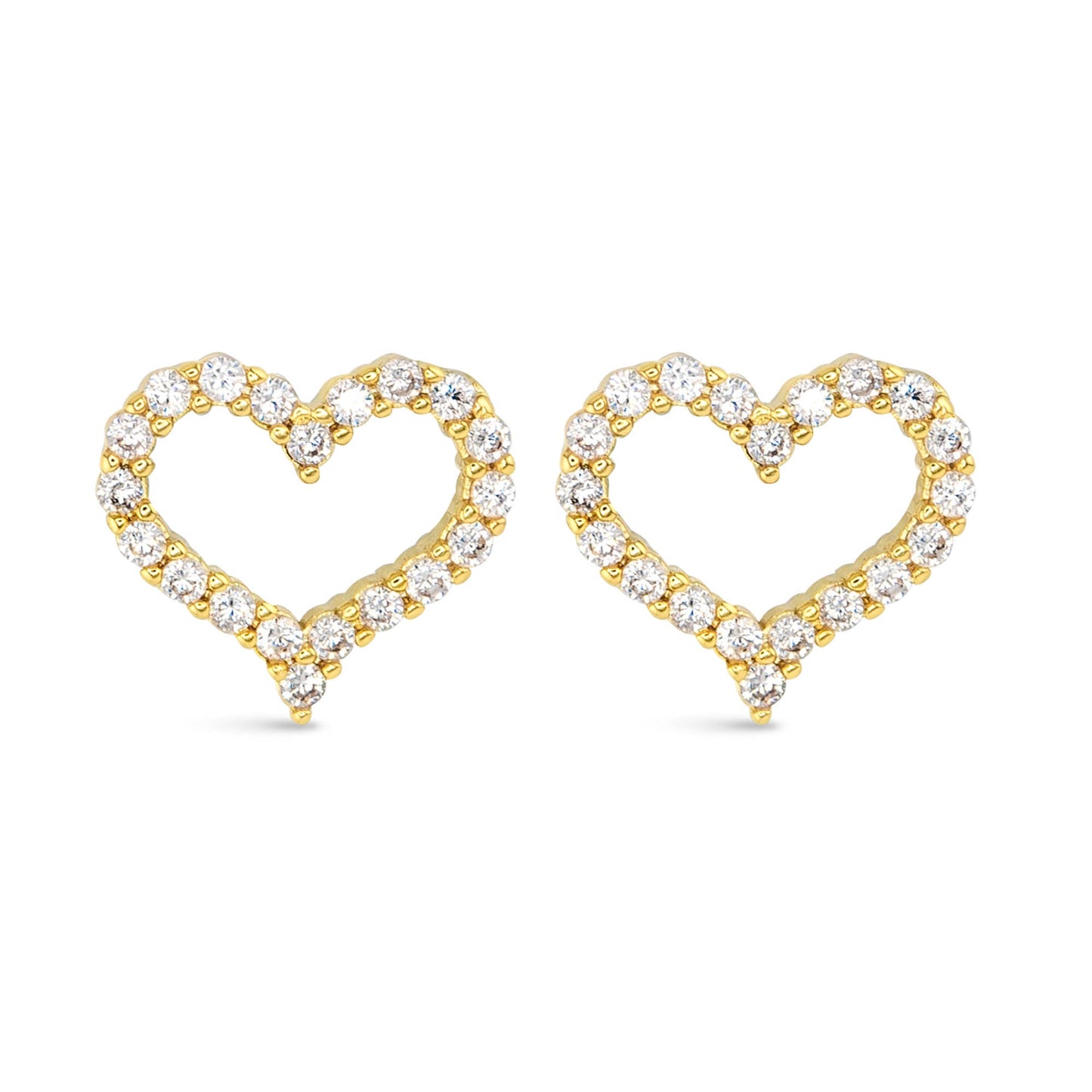 Pave Heart Studs