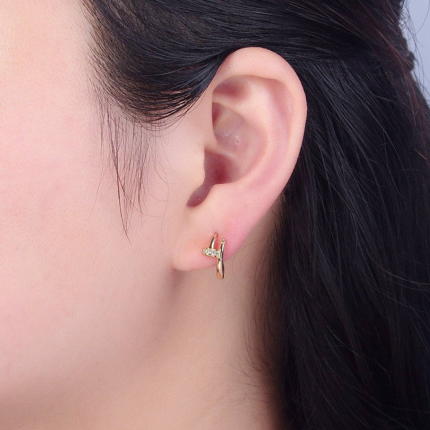 Spiral Nail Huggie Earrings