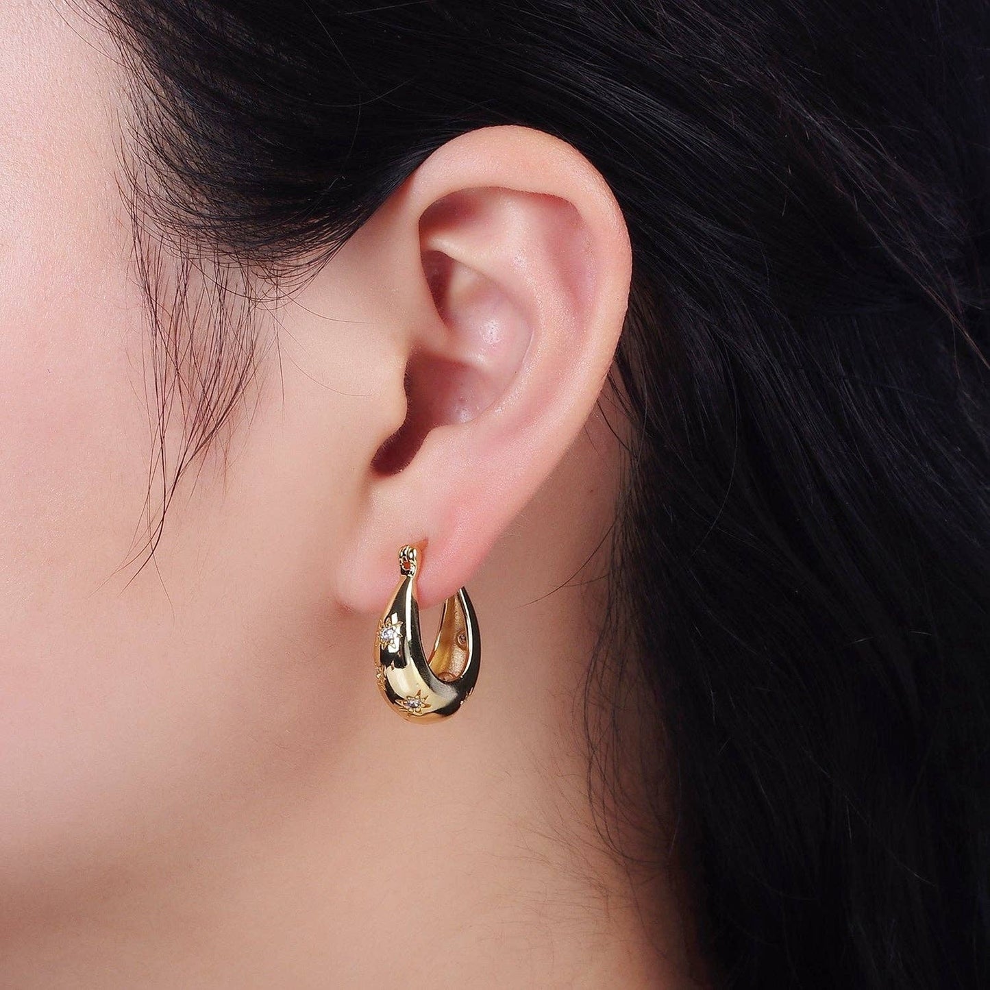Celestial Stars Hoop Earrings