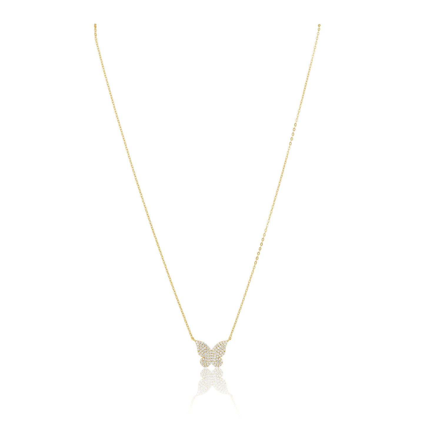 Aria Pave Butterfly Necklace
