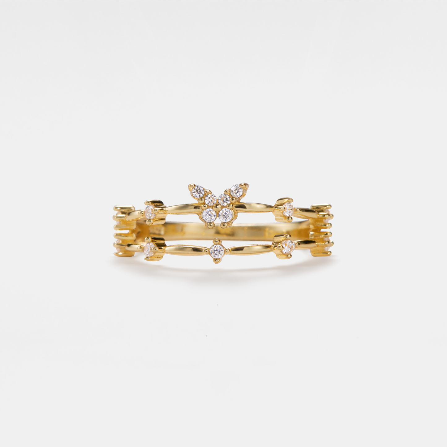 Butterfly Bliss Double Band Ring