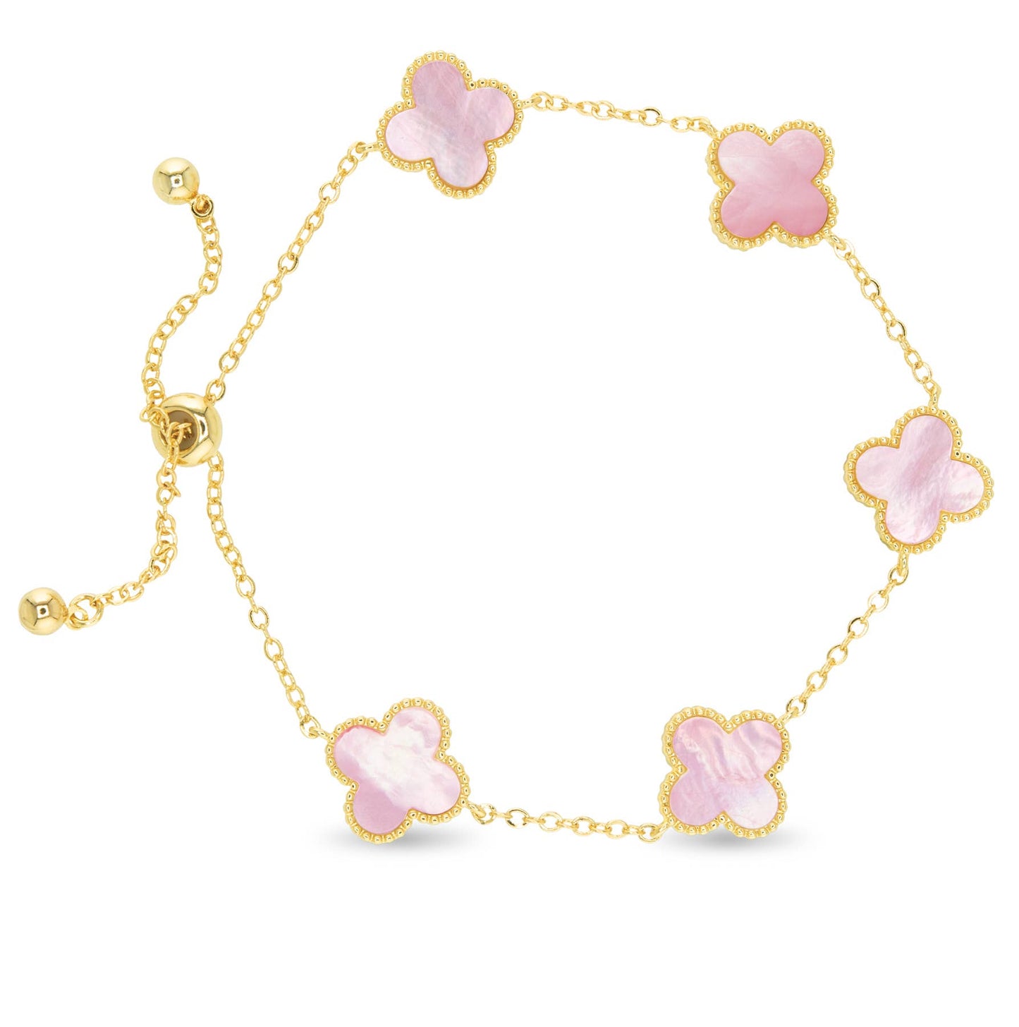 Pink Halo Clover Bracelet