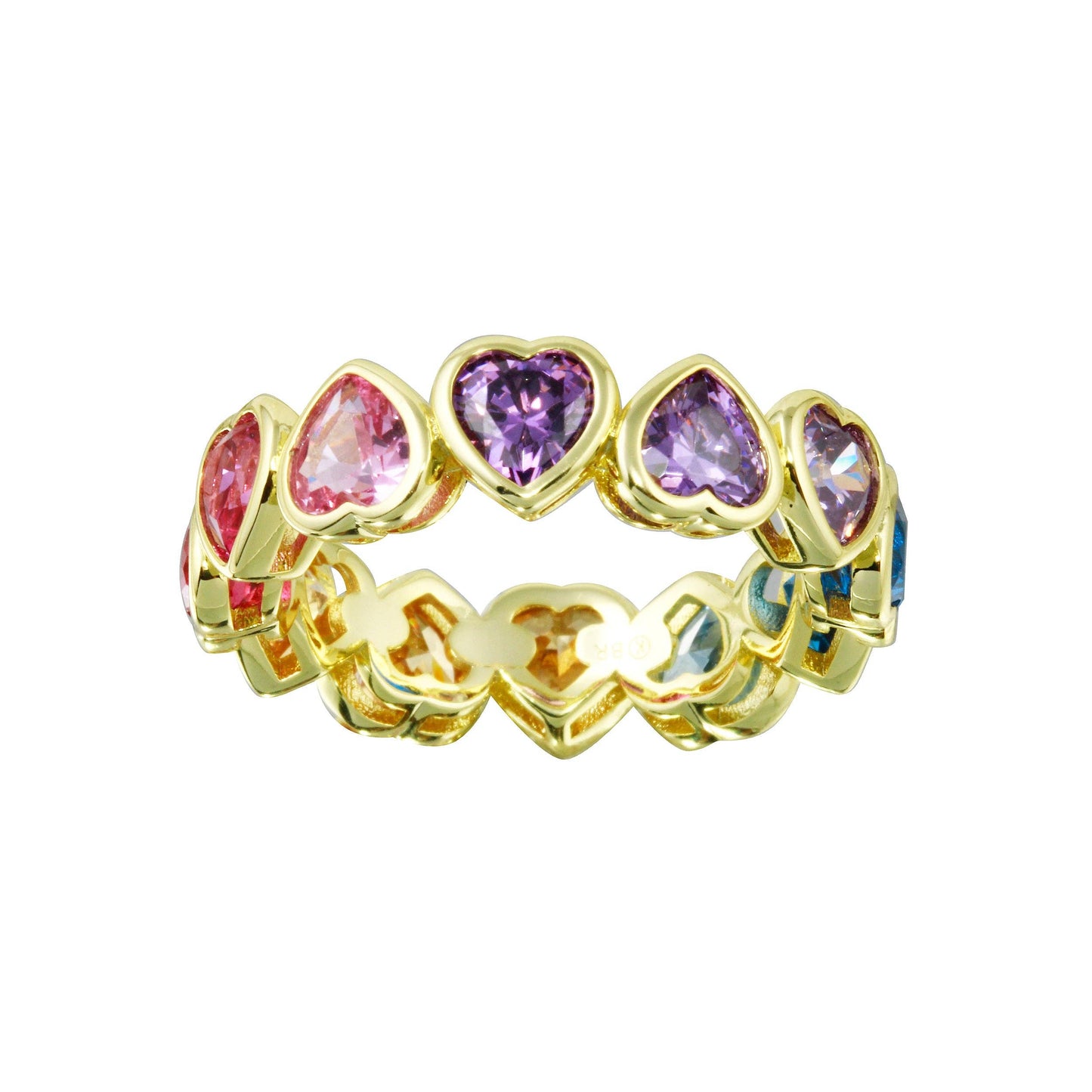 Megan Rainbow Heart Band