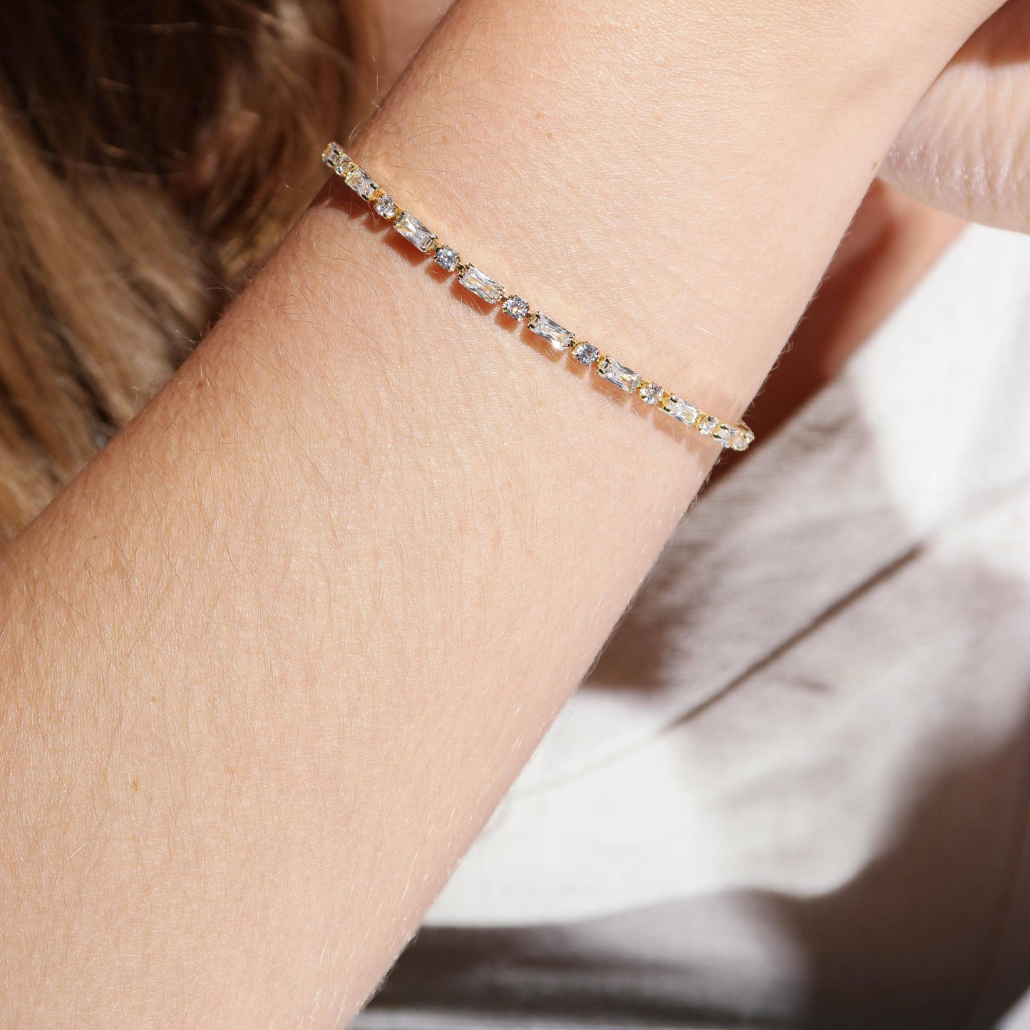Golden Prism Tennis Bracelet