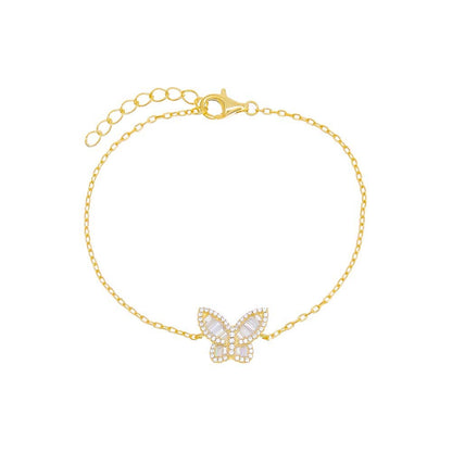 Pavé X Baguette Butterfly Bracelet