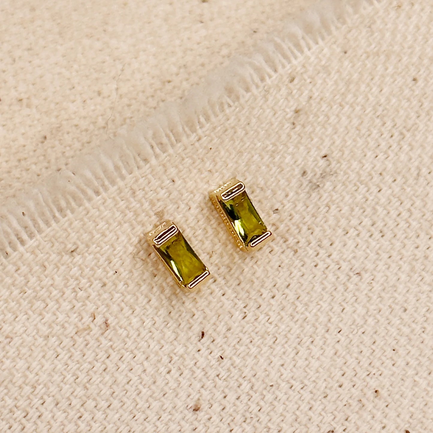 Baguette Birthstone Earrings