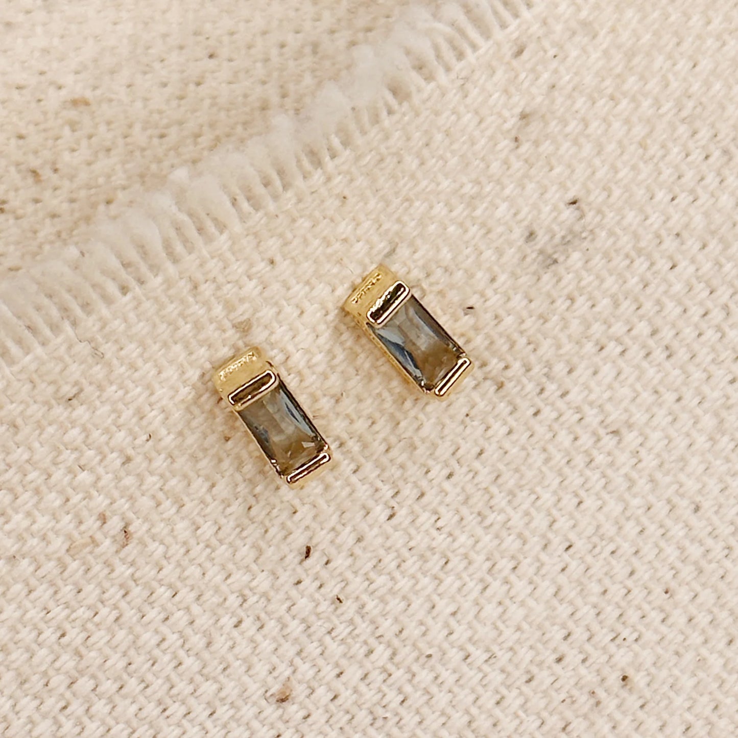 Baguette Birthstone Earrings