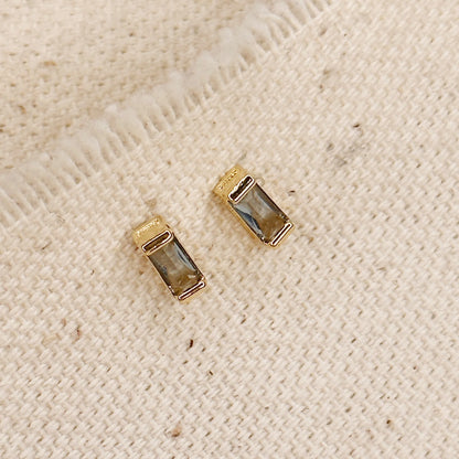 Baguette Birthstone Earrings