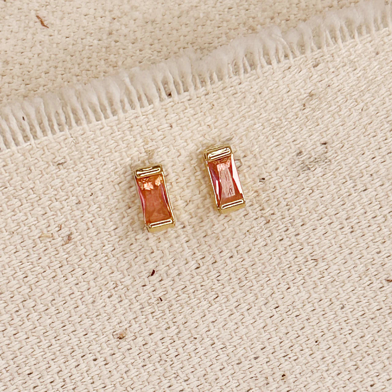 Baguette Birthstone Earrings