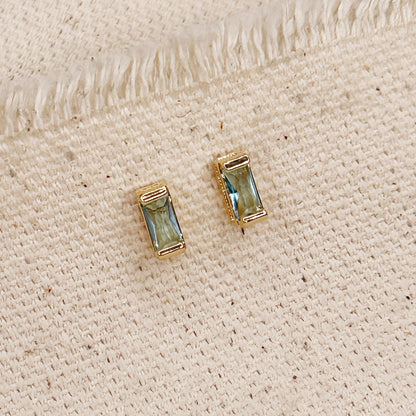 Baguette Birthstone Earrings