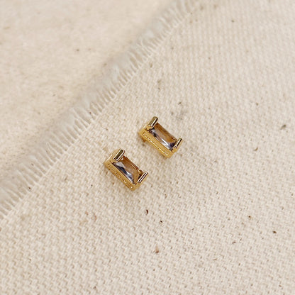 Baguette Birthstone Earrings