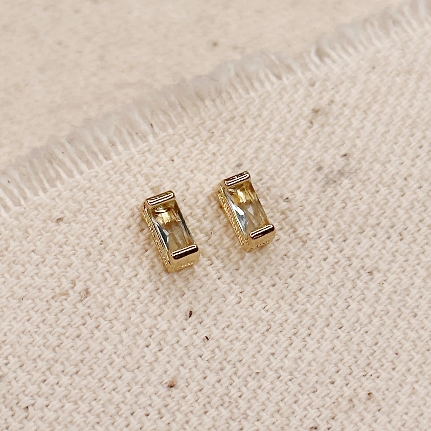 Baguette Birthstone Earrings