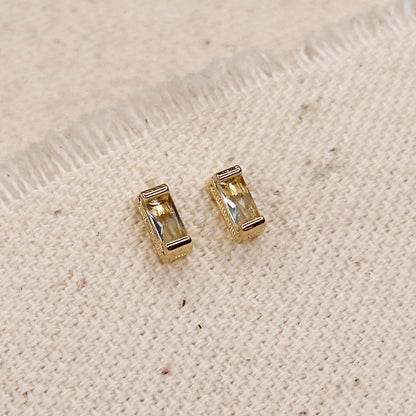 Baguette Birthstone Earrings