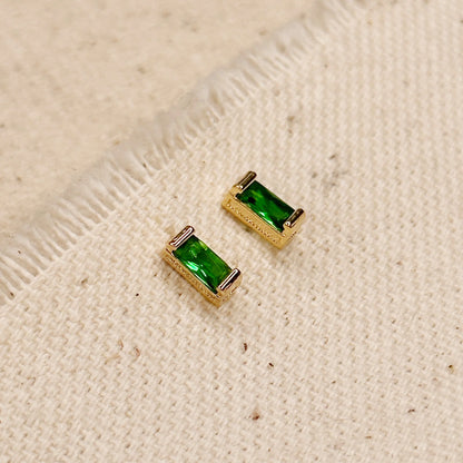 Baguette Birthstone Earrings