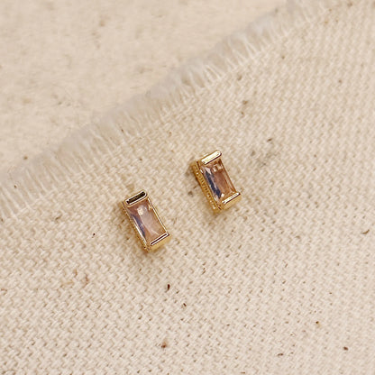 Baguette Birthstone Earrings