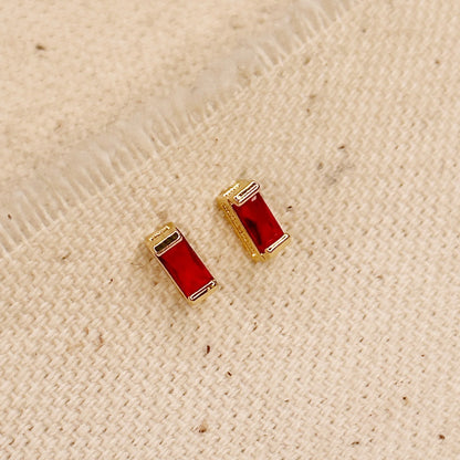 Baguette Birthstone Earrings