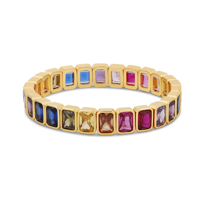 Rainbow Emerald Stretchy Bracelet