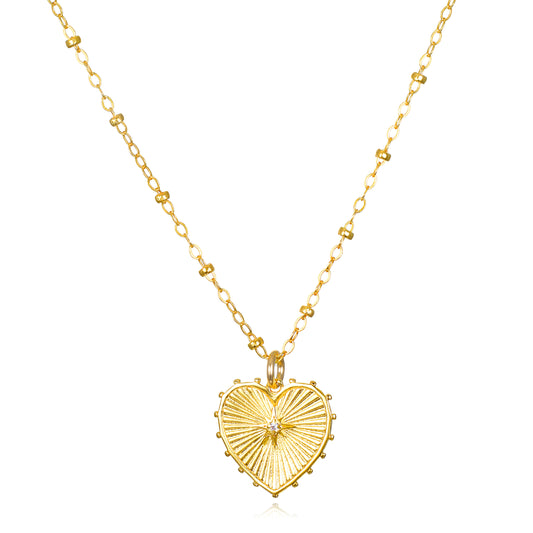 Beaded Heart Satellite Necklace