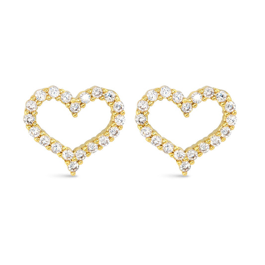 Pave Heart Studs