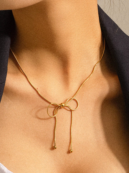 Wildrose Bow Chain Necklace