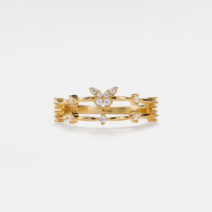 Butterfly Bliss Double Band Ring