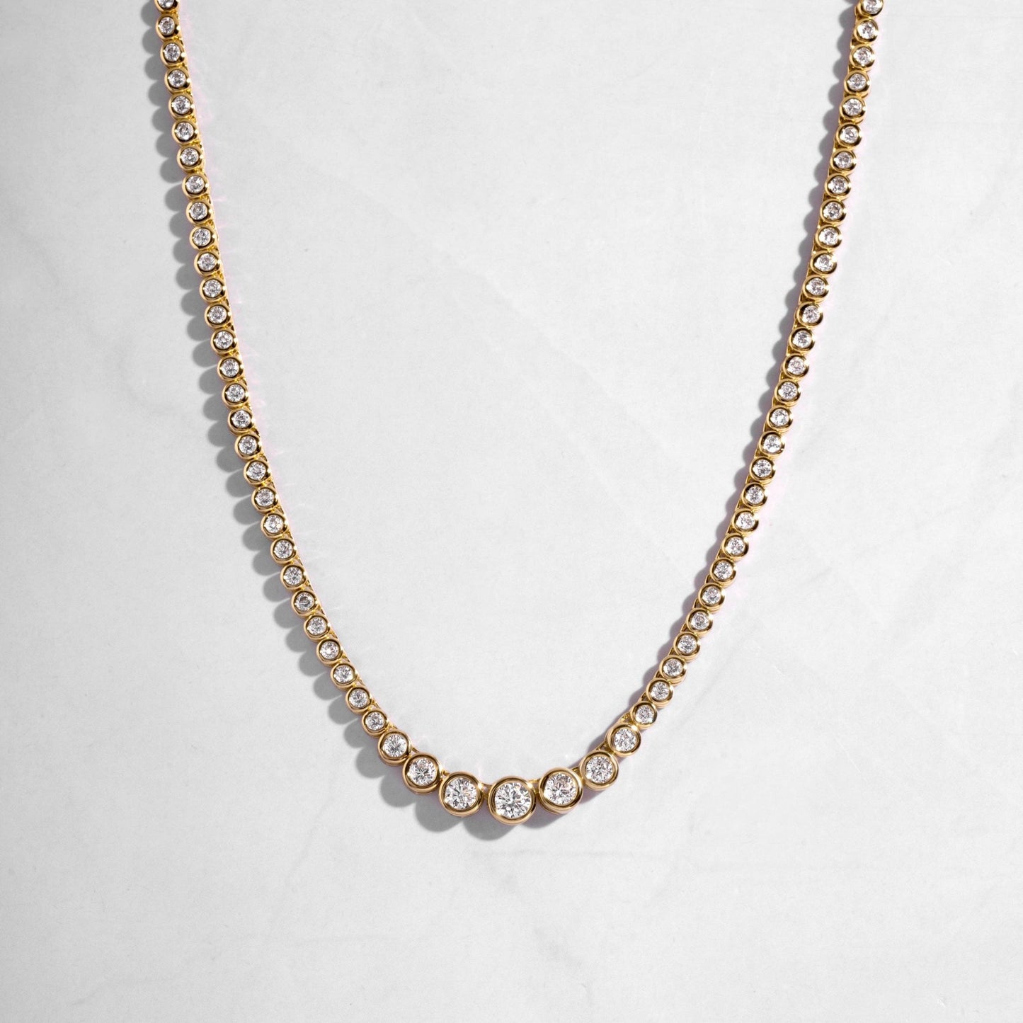 Gradient Bezel Tennis Necklace