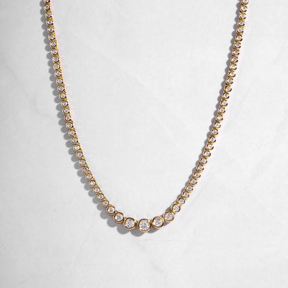 Gradient Bezel Tennis Necklace