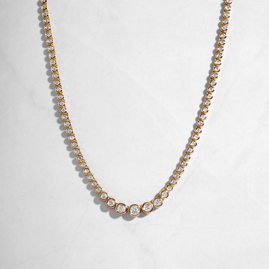 Gradient Bezel Tennis Necklace