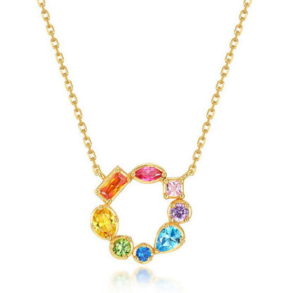 Rainbow Radiance Round Necklace