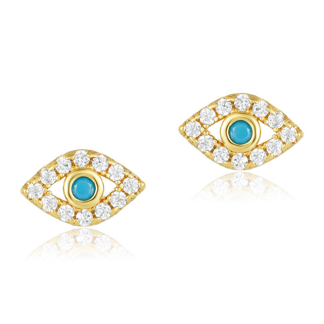 Evil Eye Studs - Turquoise