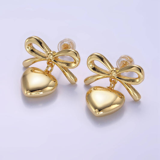 Giselle Heart and Ribbon Earrings