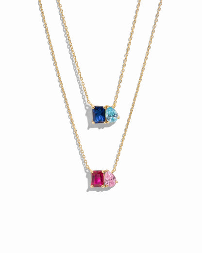 Toi et Moi Custom Birthstone Necklace