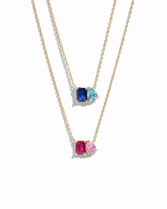 Toi et Moi Custom Birthstone Necklace